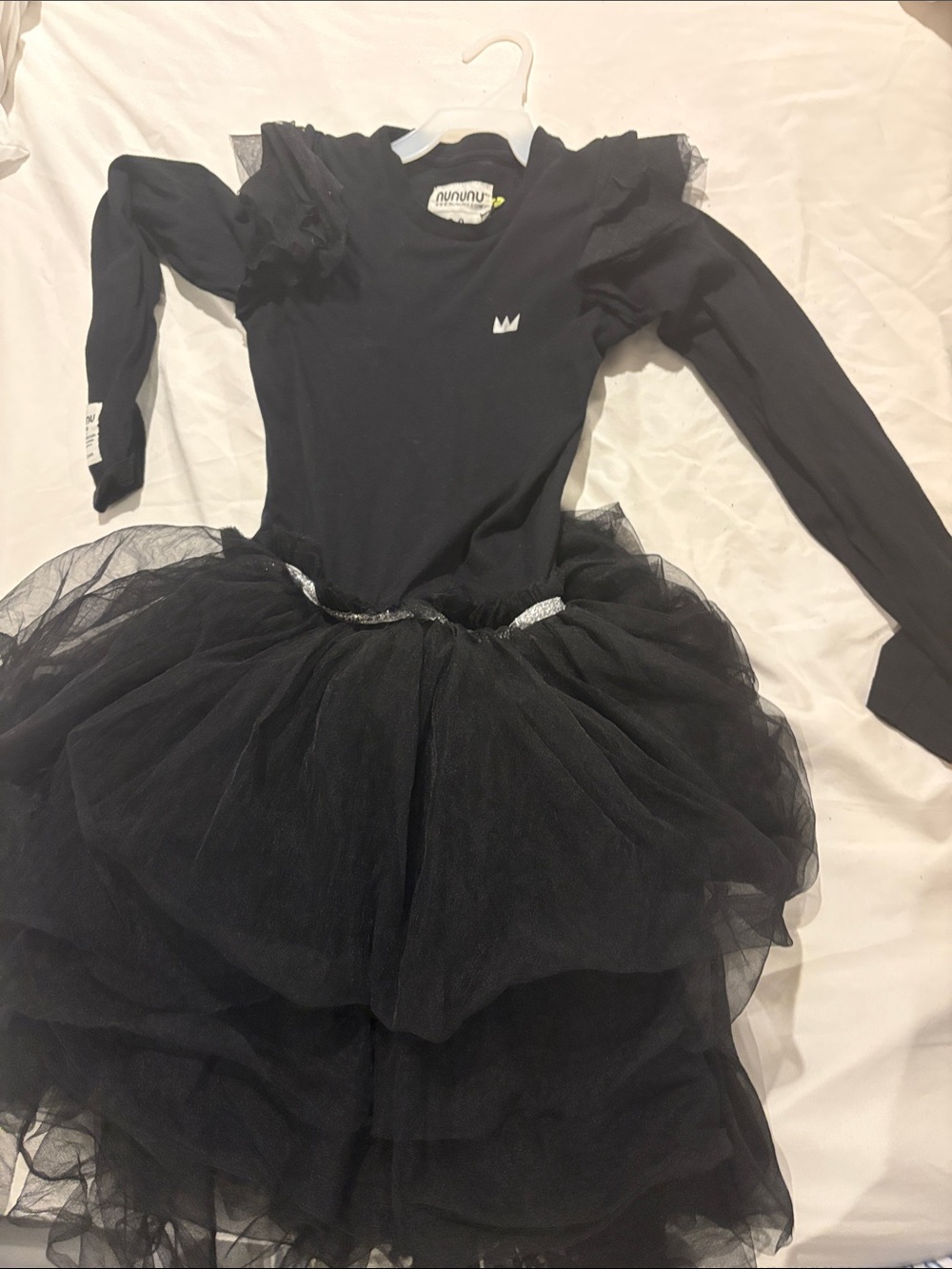 nununu Black Tulle Princess Costume Dress with Crown Detail